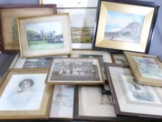 PARCEL OF SUNDRY PRINTS & WATERCOLOURS ETC
