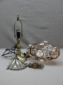 TABLE LAMP, modern metal based and a glass 'bobble shade'