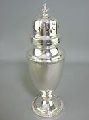 WALKER & HALL BALUSTER SHAPE SUGAR CASTOR, Sheffield 1946, 225grms, 20cms H