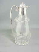 VICTORIAN SILVER TOPPED CLARET JUG, Sheffield 1882, maker probably Charles Favell, dome topped lid