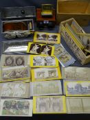 STEREOSCOPE marked 'Verascope Richard', and a quantity of slides ETC