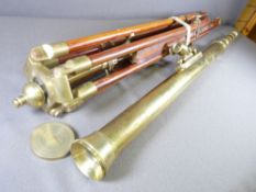 ANTIQUE BRASS TELESCOPE, marked 'Stanley, London 1902' with wooden and brass tripod