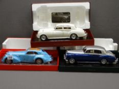 THREE MINT & BOXED 1/18TH SCALE QUALITY DIECAST VEHICLES by Minichamps including an Alfa Romeo 8C