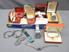 9CT GOLD & OTHER LADY'S & GENT'S WRIST WATCHES with a quantity of cufflinks