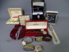 VINTAGE & LATER LADY'S & GENT'S WRIST WATCHES & TRAVEL CLOCKS including a 9ct gold cased Avia,