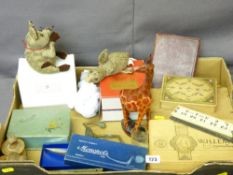 VINTAGE CIGAR, other decorative boxes ETC including a Marples and Sons folding rule
