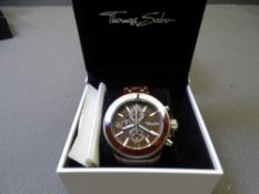 THOMAS SABO, AS NEW GENT'S QUARTZ CHRONOGRAPH WRIST WATCH, instructions, original box and