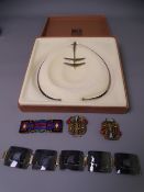 THUNE NORWAY STERLING SILVER & ENAMEL FIVE SECTION BRACELET, a further Norwegian sterling