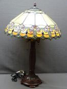 TIFFANY STYLE TABLE LAMP & SHADE E/T, 64cms approx H