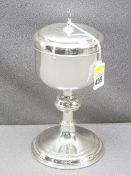 CHURCH CIBORIUM with cruciform finial cover, London 1937 by specialist ecclesiastical silver maker