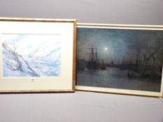 HEATHER PARRY-YOUNG watercolour - 'Pen yr Ole Wen Snowdonia', 34 x 46cms, ATKINSON GRIMSHAW print,