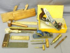 BOXED STANLEY PLANE & ONE OTHER, Boxwood rules and molding planes ETC