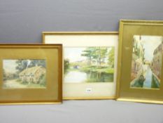 J ROBINSON watercolour - 'Eardisland Herefordshire', 22 x 30cms together with WATERCOLOUR - '