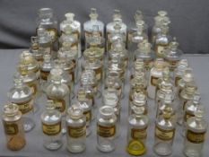 LATE 19TH/EARLY 20TH CENTURY APOTHECARY/CHEMIST STORAGE BOTTLES & JARS, approx 50, almost all with