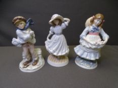 THREE COALPORT & ROYAL WORCESTER FIGURINES - 'The Boy' No 6522 Limited Edition of 9500, 'Childhood