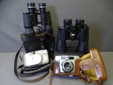 BINOCULARS & CAMERAS, a cased quantity