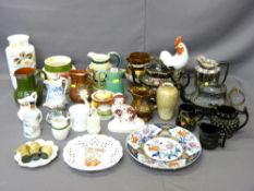 VICTORIAN TEAPOTS, jugs and other collector's items, a quantity