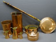 ANTIQUE & LATER FIRESIDE COPPERWARE