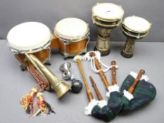 BONGO DRUMS, BUGLE ETC