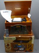 MODERN BOXED VINTAGE STYLE MUSIC CENTRE by Steepletone with remote control and stand E/T