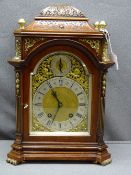 LENZKIRCH MAHOGANY CASED BRACKET CLOCK LATE 19TH/EARLY 20TH CENTURY, carved dome top mahogany case