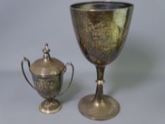 TWO SILVER PRESENTATION TROPHIES, Birmingham hallmarks 1904 and 1922, 9.7 troy ozs gross, 20 and