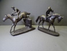 HEREDITIES - 'Over the Last' and 'At the Start' composition horse and jockey models