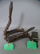 VICTORIAN APOTHECARY/PHARMACIST ITEMS to include two Victorian cast iron cork pressers and a brass