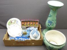 PRUNUS BLOSSOM VASE, quantity of other similar china and a large jardiniere and stand