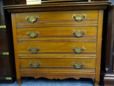 CONTINENTAL LIGHTWOOD NEAT CHEST OF FOUR DRAWERS, 68.5cms H, 84cms W, 46cms D