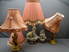 TABLE LAMPS - two pairs of fancy continental type E/T