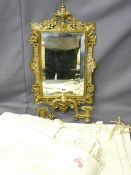 19TH CENTURY BRASS GIRANDOLE TWIN SCONCE BRASS WALL MIRROR