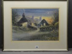 KEITH ANDREW coloured limited edition print (453/850) - old Anglesey cottage entitled 'New Moon',
