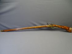 ITALIAN REPLICA NOZZLE LOADER FLINTLOCK RIFLE by Pedersoli 20th Century with brass tipped ramrod and