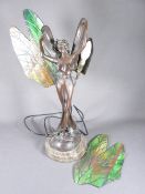 A TIFFANY STYLE MODERN LAMP (at fault)