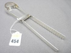 VICTORIAN DUTCH SILVER ASPARAGUS TONGS 1897, Van Kempen, The Hague, 4.4 troy ozs - 138grms, 25cms L