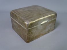 SILVER PRESENTATION CIGARETTE BOX, Birmingham 1914, 10cms L