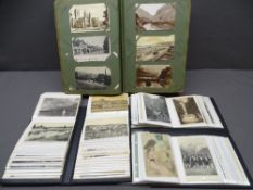 VINTAGE POSTCARD ALBUM with early English seaside towns, some local scenes ETC and two other