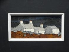 STEPHEN JOHN OWEN oil on board - whitewashed cottages and buildings, signed with initials, 12.5 x