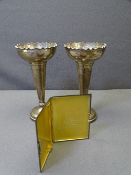 GARRARD & CO PRESENTATION SILVER including a 11.5 x 8.5cm cigarette case, interior inscription reads