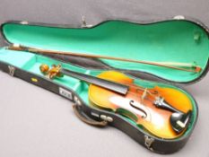 VIOLIN & BOW in a hard case, made in China