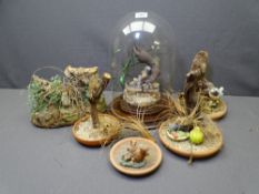 BORDER FINE ARTS TYPE MODELS including a glass dome
