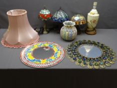 GROUP OF TIFFANY STYLE TABLE LAMPS and similarly style items E/T