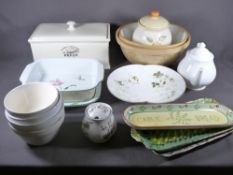 T & G GREEN GRIPSTAND MIXING BOWL, one other and various other kitchen porcelain