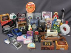 NOVELTY RADIOS - mixed subjects including Polo Mint, Wurlitzer ETC (three crates and a box)