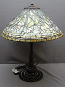 TIFFANY STYLE MODERN TABLE LAMP & SHADE, 67cms approx H E/T