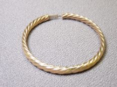 9CT GOLD ROPE TWIST BANGLE, 12.5grms