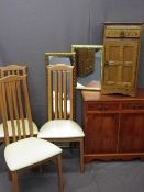MIXED REPRODUCTION FURNITURE PARCEL WITH MIRRORS to include a two drawer, two door yew side cabinet,
