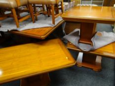 THREE REPRODUCTION YEW EFFECT LAMP TABLES