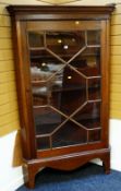 GOOD MAHOGANY ANTIQUE STANDING CORNER CABINET with large astragal glazed single door